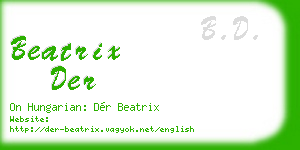 beatrix der business card