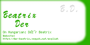 beatrix der business card